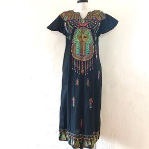 Embellished Beaded Egyptian Cleopatra Kaftan Dress